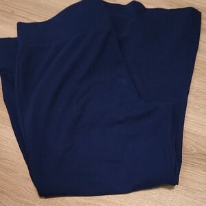 LOGO by Lori Goldstein Navy Blue Wide Leg Stretch Pants